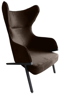 Ares Meble Gepolsterte Moderne Sessel KLERO 66 x 117 x 93 cm - Sessel Wohnzimmer, Schlafzimmer, Relaxsessel, Mit Armlehnen, Schwarze Metallbeine - Samt Schwarz (Braun)