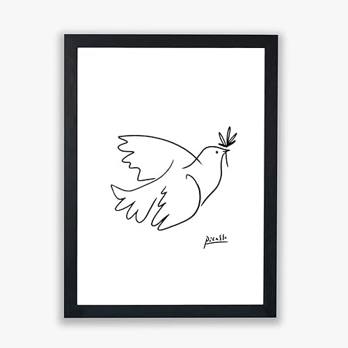 Pablo Picasso – Tauben-Skizze – Wanddruck/Heimdekoration, Kunst/Giclée-Poster, gerahmter Druck, mittelgroß