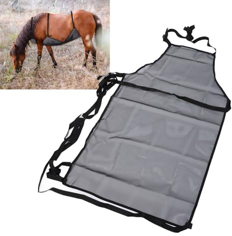 Dpofirs Horse Belly Guard Horse Ride Fly Sheet Mesh Belly Protector, Horse Mesh Combo Fly Sheet for Riding Stable Setting Equine Guard Sheet, Adjustable