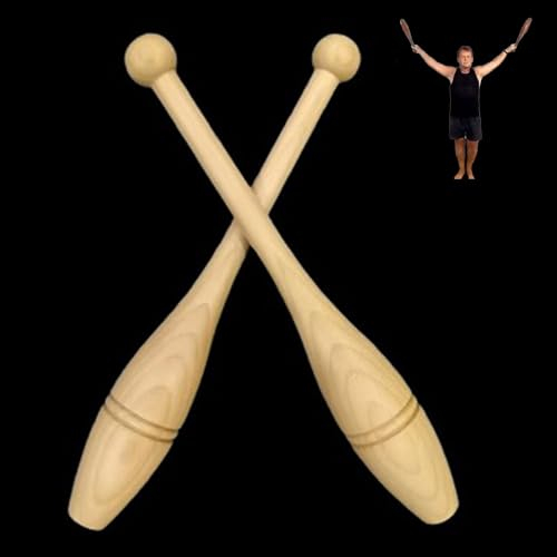 Clubbell Indische Vereine Übung Gewicht Club Glocken Schulter-Krafttrainer, Holz Power-Clubs Trainingsgeräte, Weihnachts- / Geburtstagsgeschenk Für Freunde(Size:1.65lbs/750g Each Club-Set of 2)
