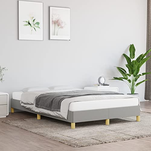 Homgoday Sängstruktur i ljusgrå 120 x 200 cm Sängstruktur, 80/90/100/120/140/160/180/200x200 cm Bed Frame enkelsäng, resårbotten dubbelsäng