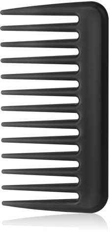 Pettine per lo styling portatile, nero per ricci, antistatico, infrangibile, piccolo pettine per capelli largo, grossolano, per capelli lunghi, corti, ricci, bagnati