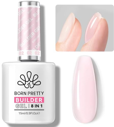 Born Pretty Builder Nail Gel - 8 in 1 Clear Milky Rose Nude Quick Builder Gel für Nägel In a Bottle Aufbaugel für Gelnägel Base Top Coat Poly-Nagelgel Verlängerungsgel Verstärkungsgel Nagelkleber