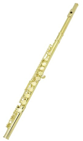 Querflöte Instrument 16-Loch-Flöte C-Tonart Farbflöte E-Tonart Anfänger Erwachsener Professionelles Spielinstrument Flöte(Gold)