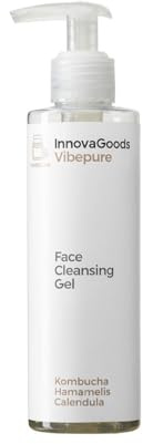 InnovaGoods limpiador facial 200 ml con kombucha, hamamelis, caléndula & symcalmin, gel limpiador facial hidrata, ilumina, Limpia la piel en profundidad ingredientes naturales para todo tipo de piel