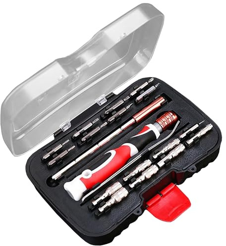 19 Pcs Precision Screwdriver Set, Magnetic Mini Repair Tool Kit for Electronics, Eyeglasses, Phones, Watches and Laptops, Non-Slip Handle with Storage Case, Multi-Bit Screwdriver Set