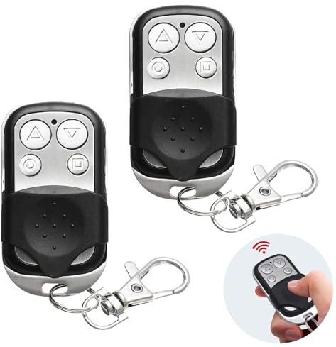 2 Pcs Universal Automatic Gate Remote Control, 433MHz Copy Remote Opener Garage Door Remote Control Fob, Wireless Garage Door Opener Cloning Key Fob with 4 Buttons for Car Garage Door Gate (Set B)