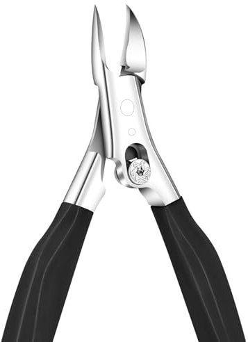 Scharf Nagelschere für Dicke und Tief Eingewachsene Zehennägel, Edelstahl Fußnagelzange, Professioneller Nagelzangen für Fußnägel Starke Fussnägel (Schwarz)