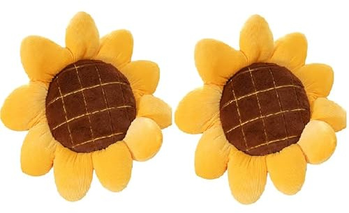 Blumenkissen, Sonnenblumenförmiges Wurfkissen, Bodenkissen, Plüschkissen, niedliches dekoratives Kissen, Sitzkissen und Raumdekoration für Schlafzimmer, Sofa, Stuhl (2, 70 cm)
