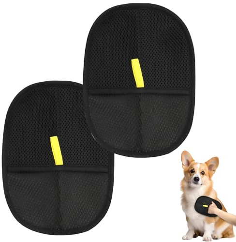 DAWRIS 2 PCS Gant de Toilettage Double Face Pets, Gant de Massage Antistatique Chats et Chiens, Réutilisable pour L'élimination des Poils d'animaux, pour Le Lavage, Hair Removal