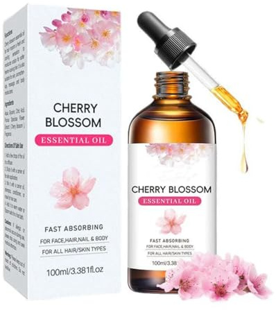 Huile essentielle de fleur de cerisier, huile multi-usage pour le visage, le corps et les cheveux, huile apaisante pour la peau sèche, soin des cheveux et force des ongles, formule légère et non