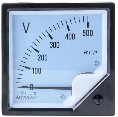 UZAMIRLEX Misuratore da Pannello, 6L2-V AC DC Voltmetro Amperometro Frequenzimetro Pannello Analogico 80x80x75mm Bianco Nero(75V)
