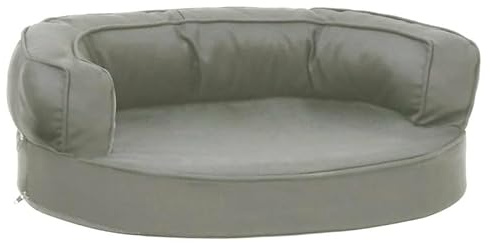 Elegans hundmadrass 60 x 42 cm – ergonomisk hundbädd med linneutseende i grått – bekväm och lätt att rengöra för hundar i alla storlekar – perfekt för hundkorg, lägenhet eller bil