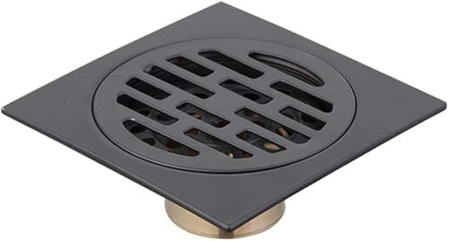 Black Stainless Steel Shower Drain Cover Anti Odor Floor Drain Grate with Hair Strainer Square Design for Bathroom Sink Plug and Waste Trap Solutions