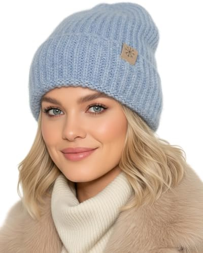 Baesics Beanie Mütze Damen Herren - Strickmütze Winter warm gefüttert weich | Weich und dehnbar mit Fleecefutter, sitzt bequem in Einheitsgröße. Für Herbst, Winter und als Geschenkidee