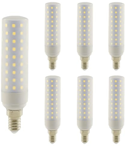 WULUN E14 15W LED Mais Glühbirne, Energiesparlampen mit milchiger weißer Abdeckung, Äquivalent 150W Halogenlampen, 1500LM Kaltweiß 6000K, AC/DC 110V-240V, 360 ° Strahlwinkel, Nicht Dimmbar, 6 Stück