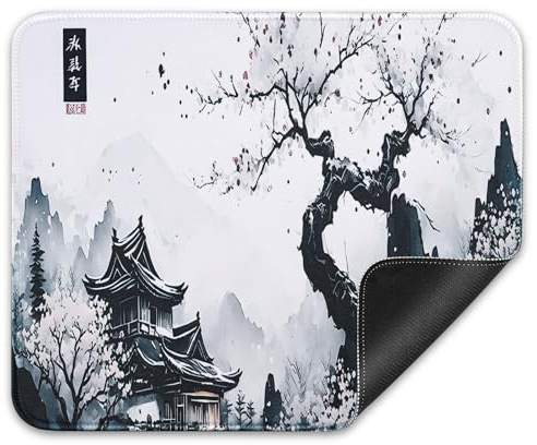 Yimomoyi japansk musmatta 300 x 250 mm, liten musmatta, spelmusmatta, halkfri gummibas musmatta för hemmakontor