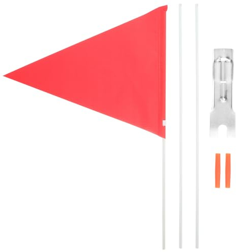 DOITOOL Mástil para Bandera de Bicicleta Infantil Bandera de Seguridad Roja de Fibra de Vidrio Sólida Accesorio Resistente al Desgaste para Ciclismo Portátil y Compacta para Uso