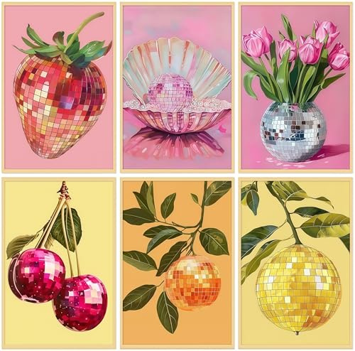 Wishtokee Lot de 6 Kits de Peinture par Numéros pour Adulte DIY Kit de Peinture par Numéros à l'huile Acrylique Débutants Enfants pour Décoration de la Maison 20X30CM