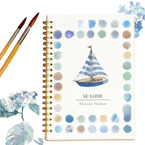 Aquarell-Arbeitsmappen, 12 Farben Aquarell-Farbset mit Pinsel, Anfänger-freundliche Arbeitsmappen Aquarell-Malset, Kunsthandwerkliche Malzubehör, Aquarell-Skizzenbuch für Erwachsene und Jugendliche