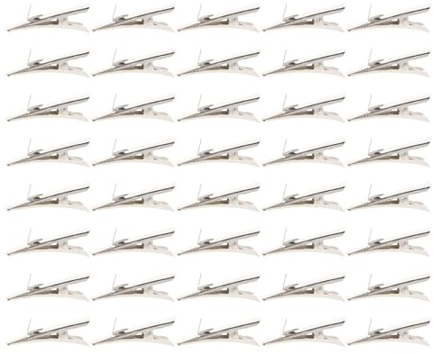 HOLIDYOYO 150 Piezas Pinzas de Resorte Metálicas 4,5 CM para Manualidades y Cabello, Mini Clips de Hardware de Metal, 150 Unidades para Sujetar Fotos, Bricolaje y Decoración Hogar