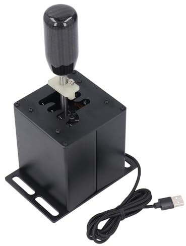 Hamwesh Sim Racing Shifter, 6+R H Gear Shifter Kit mit Authentischem Manuellen Schaltgefühl, Racing Simulator für PC-Spiele, Kompatibel mit G27 G29 T300 USB-Lenkrad aus Aluminium