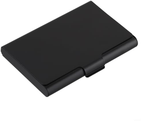 Visitkortshållare i aluminium, metall för kreditkortsfodral, smal för rfid-blockerande plånbok för kontorsresor (svart)