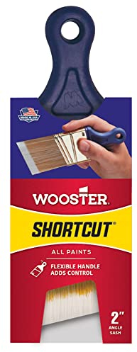 Wooster Brush Q3211-2 Shortcut Angle Sash Paintbrush, 2-Inch, White, Nylon Polyester Blend, 2 inch