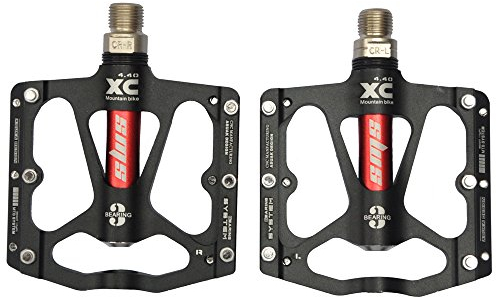 Fahrradpedale von UPANBIKE, ultraleicht, 1,43 cm, dreifaches Lager, aus Aluminium, schwarz