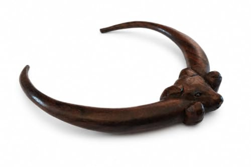Wikinger Torques Ø12.5 cm Halsreif Widderkopf Nordische Mythologie Holz