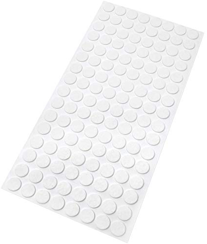 Adsamm® / 128 x almohadillas de fieltro / Ø 12 mm / blanco / redondo / Protectores de suelo para patas de mueble / auto-adhesivos / con grosor de 1,5 mm de la máxima calidad
