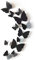 JUN-H 12 Piezas 3D Mariposas de Pared Impermeable PVC Mariposa Inicio DIY Arte de la Pared Decoración el Apartamento, Decoración de la Habitación Puntos de Pegamento+Imán (Negro)