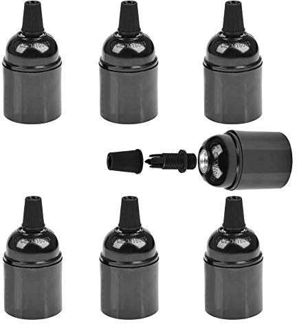Lampenfassung E27, 6 Stück Lampenfassung, Baufassung E27, Fassung E27 | Wasserdichte Lampenfassung E27, Baustellenfassung, Ersatzfassung, Baustellenlampe, Edison Retro Schraube Glühbirne Adapter