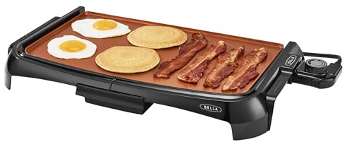 bella 10x16 Ceramic Non-Toxic, Nonstick, Griddle, Copper/Black