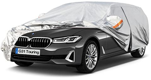 Kayme Autoabdeckung Wasserdicht Atmungsaktiv Passend für BMW 5er Touring G31(2017-2024),Vollgarage Autoplane für Regen Sonne Staub Schutz,Auto Abdeckplane Faltgarage Abdeckung(3-7 Tage liefern)