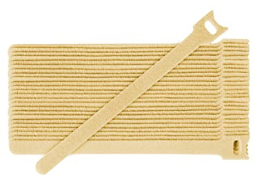 Fix&Easy Klettband Kabelbinder 12,5x130mm bambus beige 25 Stück Set Klett Binder wiederverwendbar für Schilfrohrmatte Balkonsichtschutz Terrasse