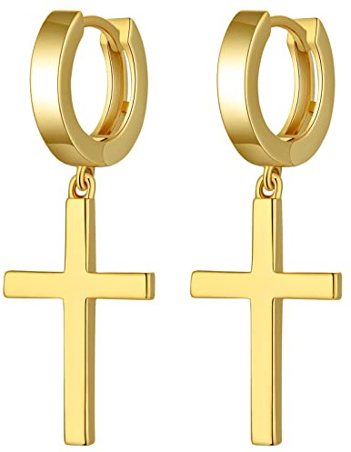 Miaofu Kreuz-Ohrringe, 925er-Silber, Kreuz, Ohrringe für Damen und Herren, mit feiner Geschenkbox