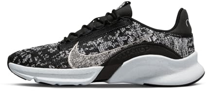 Nike Damen Superrep Go 3 Flyknit Next Nature Sneaker, Black Metallic Silver White, 39 EU