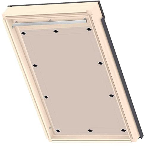 HaSaiBaby Tenda Lucernario Fakro Tende Oscuranti A Rullo Lucernario da Tetto Oscurante, Protezione dal Sole per Vetri Finestre Tenda Beige 52x138cm
