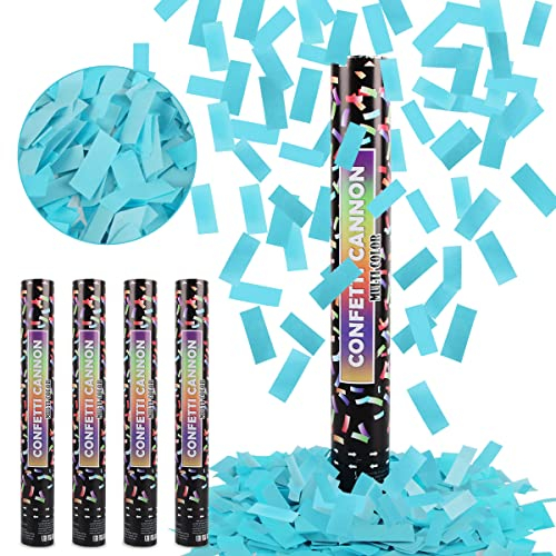 Konfettikanonen*4, Taozoey Party-Popper 40 cm, 5-8m Effekthöhe, Konfetti Kanonen, Konfetti-Shooter, Konfetti Bombe für Hochzeit, Geburtstag, Babyparty, Absolvent, Party