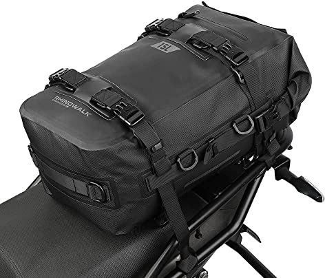 Rhinowalk Borsa da moto multifunzionale Borsa posteriore Borsa da Moto 15L Custodia da moto Borse laterali-Nero