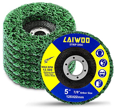 LAIWOO 125mm CSD Scheibe Aufgerüstete Schleif Scheibe, 5 Stücke Grünes Reinigungsscheibe Set, Grobreinigungsscheibe Nylongewebescheibe Lackentfernung Rost für Winkelschleifer