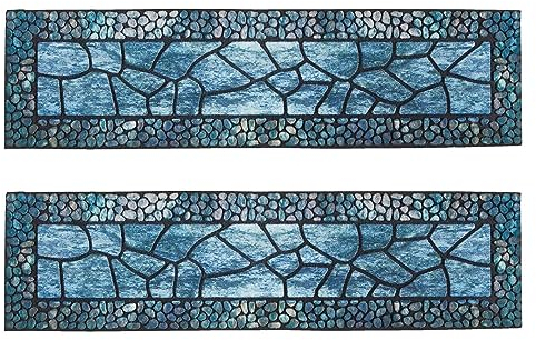 andiamo Stufenmatte La Traviata 2er Set 24 x 90 cm aus Weichkautschuk rutschhemmender Treppenschutz pflegeleicht witterungsbeständig Türkis