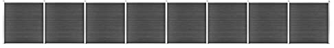 GuyAna Zaunelement Set WPC 1391x186 cm Sichtschutzzaun Garden Fence Sichtschutz Zaunelemente Sichtschutz Zaun Schwarz