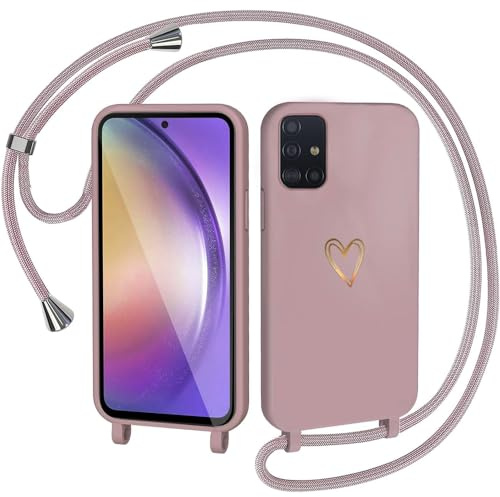 CaseLover Handyband für Samsung Galaxy A51 4G Hülle mit Band, Pink