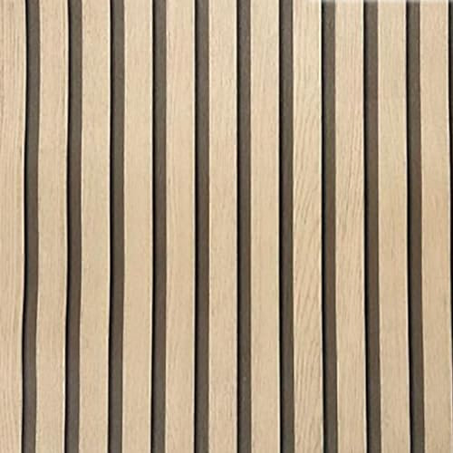 Snewvie Wood Slats Wallpaper Natural Wooden Slats Panelled Wall Paper Roll Wooden Slat Wallpapers Wood Effect Modern Realism Contemporary Feature Wall,9.5 * 0.53M Light Oak
