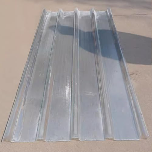 FRP-Wellplatte,Tageslichtplatten,UV-beständige Dachplatten,Geräuschlose Transparent Kurzrollen,Dachbleche Trapezblech,für das Ersetzen auf Carport Vordach Gewächshaus,1mm (0.9x1.2m/35x47in)