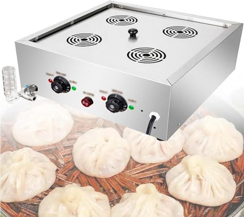 Machine à Petits Pains à La Vapeur électrique à Quatre Trous, Cuiseur à Vapeur électrique, Avec Tube En U En Acier Inoxydable, Alarme D'ébullition à Sec, Pour Magasin, Buffet, Restaurant, Etc.