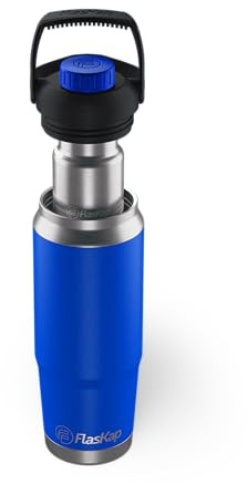 Flaskap FreePour System: 6oz Tumbler Attachment and 26oz Cup Holder Friendly Bottle, Removable Well Mixed Drink Tumbler Attachment and Water Bottle