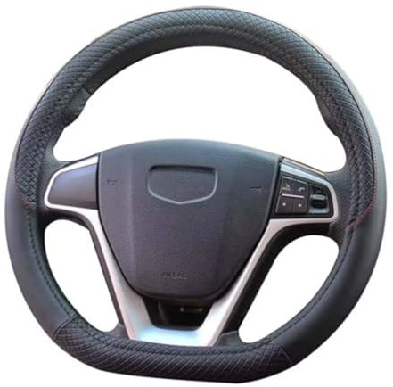 WFYBMB Lenkradbezug für Skoda Kodiaq 2017-2024 Karoq 2018-2024 Fabia 2007-2024-pr, Lenkrad Abdeckung Echtes Leder Breathable Anti Slip, Weich und Atmungsaktiv, Langlebiger, Lenkradbezug Dünn